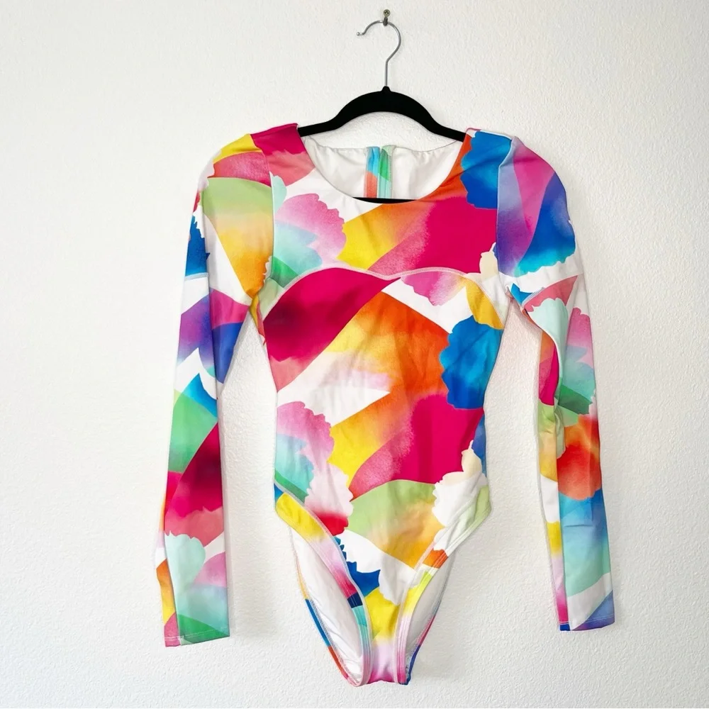 NEW Hurley Max Sundance Long Sleeve Bodysuit One Piece Swimsuit Size Small